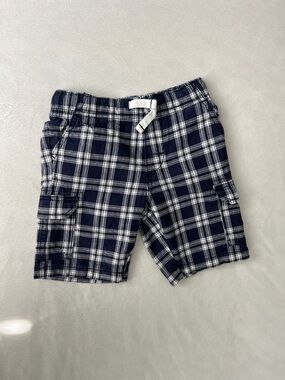 Carter's Navy and White Plaid Shorts with Drawstring